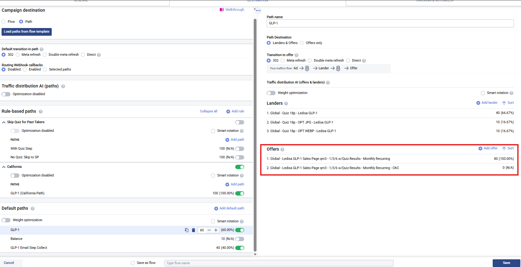 Offers block with multiple offers and weights